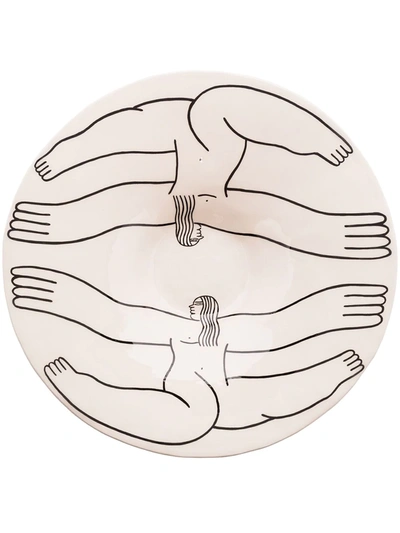 Shop Louise Madzia Body Graphic-print Ceramic Dish In White