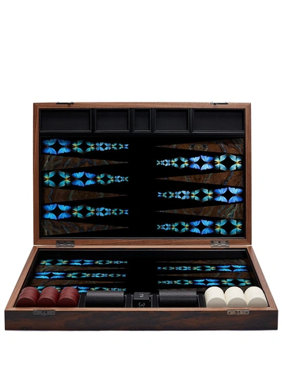 Shop Alexandra Llewellyn Tournament Size Butterfly Backgammon Set In Brown