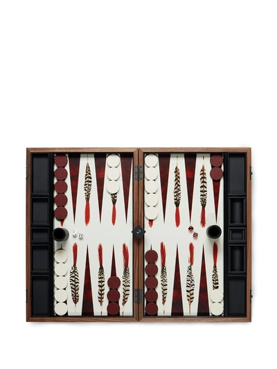 Shop Alexandra Llewellyn Feather Backgammon Set In Brown