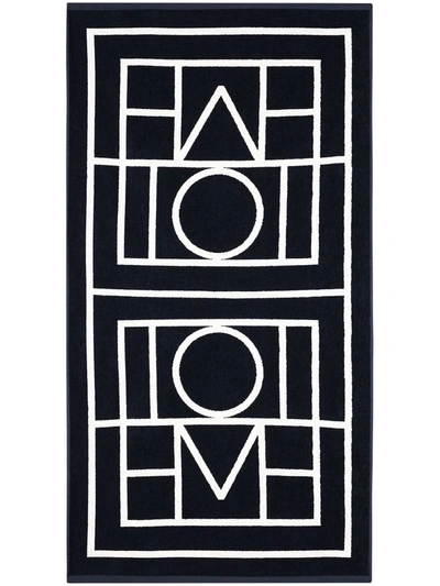 Shop Totême Biarritz Logo-print Beach Towel In Blue