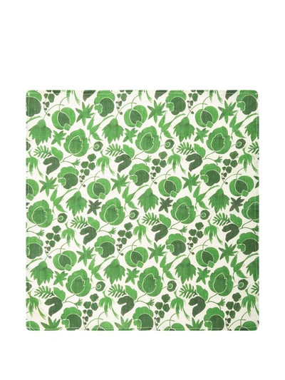 La Doublej Set Of 6 Linen Napkins In Green