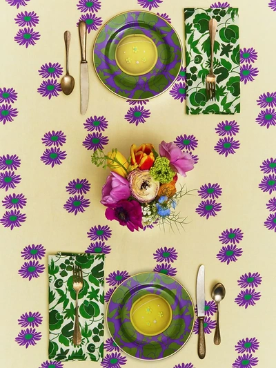La Doublej Set Of 6 Linen Napkins In Green