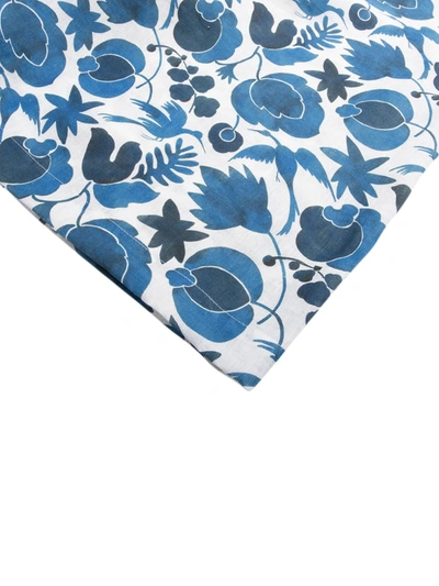 La Doublej Wildbird-print Linen Tablecloth In Blue