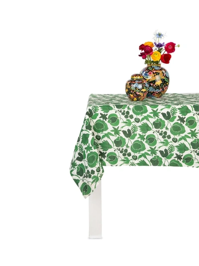 Shop La Doublej Floral Print Table Cloth In Green