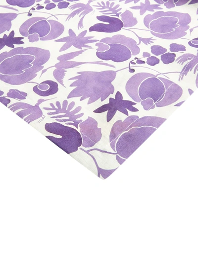La Doublej Dinner Napkin Set - Wildbird Viola Small In Purple