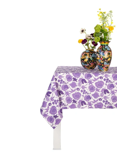 Shop La Doublej Small Floral Table Cloth In Purple