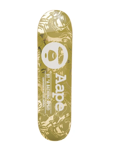 Shop Aape By A Bathing Ape Camouflage-print Skateboard In Black