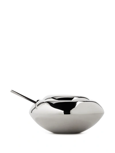 Shop Tom Dixon Form Sugar Dish And Spoon (10cm) In Silver