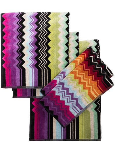 Shop Missoni Giacomo Cotton 5-set Towel In Black