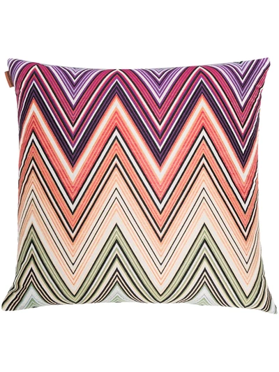 Shop Missoni Kew Chevron-pattern Square Cushion 40x40cm In Yellow