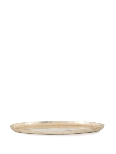 Werkstatt:münchen Oval Silver Tray (19cm) In Gold