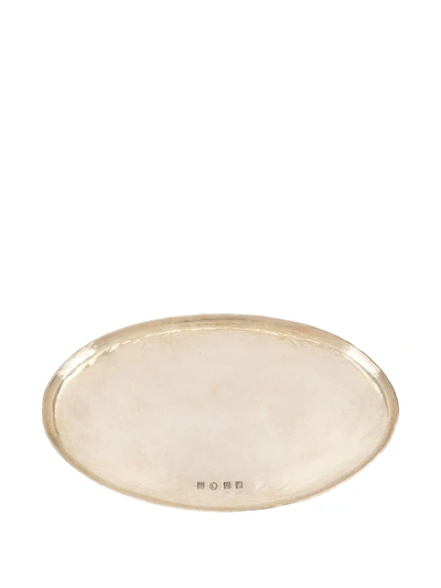 Shop Werkstatt:münchen Oval Silver Tray (19cm) In Gold