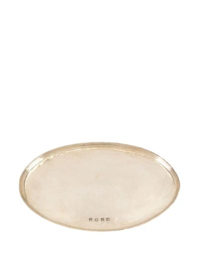Werkstatt:münchen Oval Silver Tray (19cm) In Gold