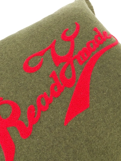 Shop Readymade Logo-print Wool Cushion In Green