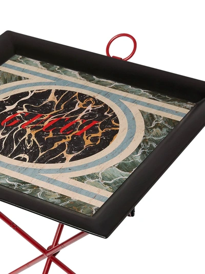 Shop Gucci Marble Print Folding Tray In Red