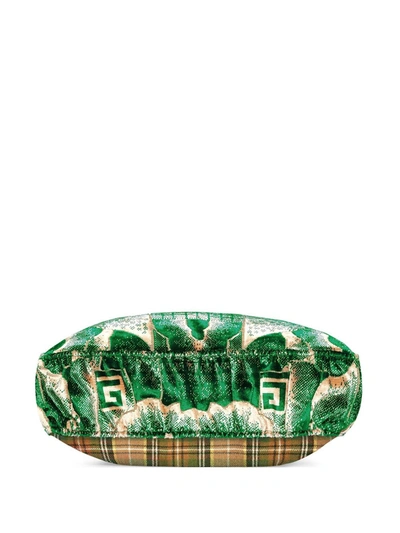 Shop Gucci Velvet Square G Cloud Jacquard Cushion In Green