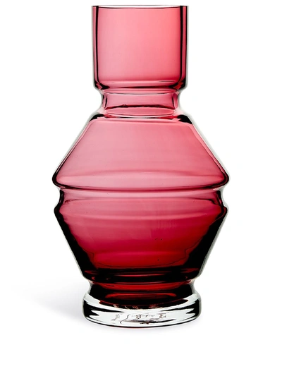 Shop Raawi Relæ Glass Vase (18cm) In Red