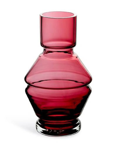 Shop Raawi Relæ Glass Vase (18cm) In Red