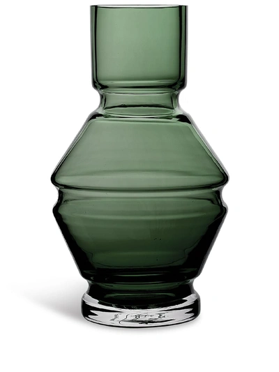 Shop Raawi Relæ Glass Vase (18cm) In Grey