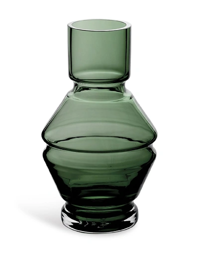 Shop Raawi Relæ Glass Vase (18cm) In Grey