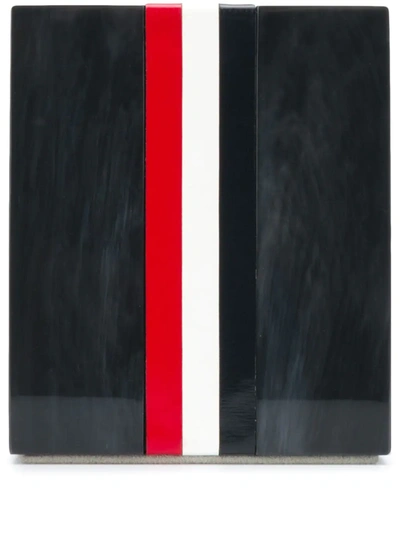 Shop Thom Browne Enamel Stripe Pen Holder In Grey