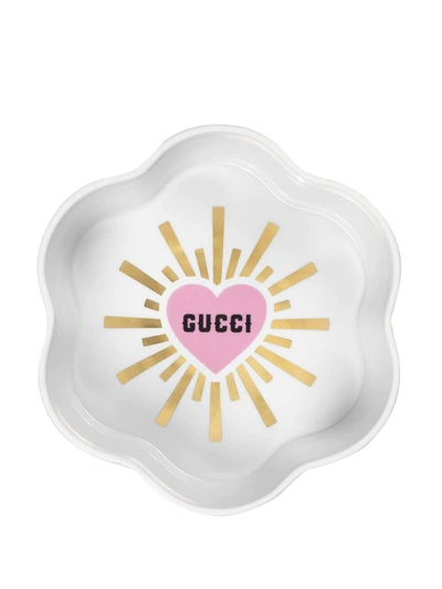 Shop Gucci Broche Print Porcelain Box In Blue