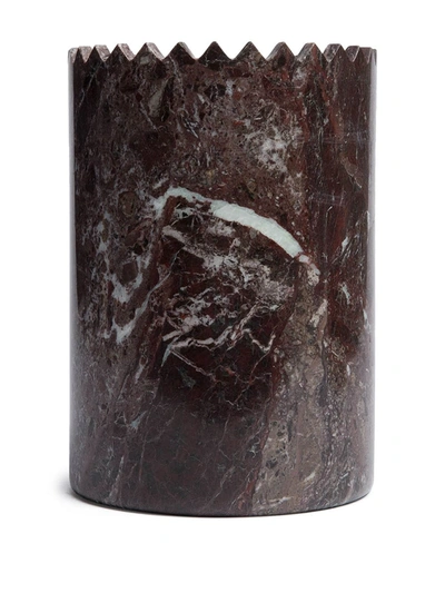 Editions Milano Triangoli Levanto Marble Vase (21cm) In Red