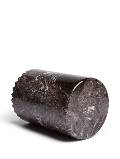 Editions Milano Triangoli Levanto Marble Vase (21cm) In Red