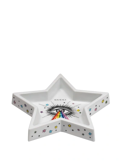 Shop Gucci Star Eye Logo Tray In White