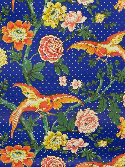 Shop Gucci Floral-print Wallpaper In Blue