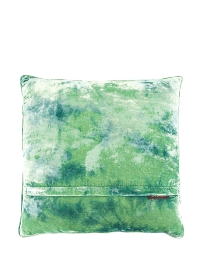 Shop Anke Drechsel Embroidered Floral Cushion In Green