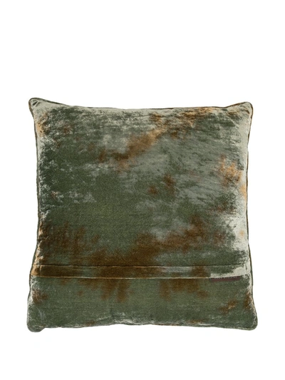 Shop Anke Drechsel Embroidered Floral Cushion In Green