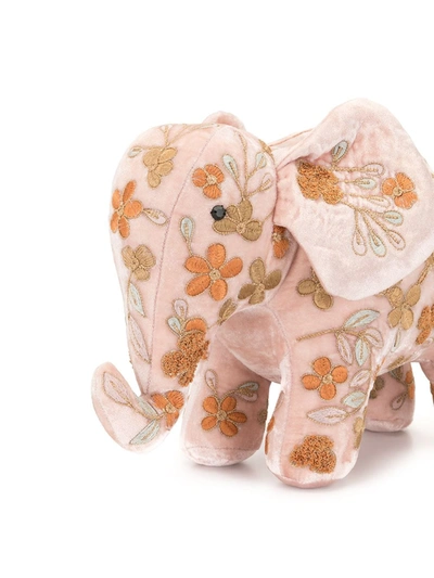 Shop Anke Drechsel Embroidered Elephant Soft Toy In Pink