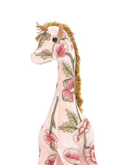 Shop Anke Drechsel Embroidered Giraffe Soft Toy In Pink