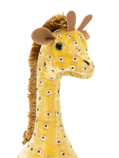 Shop Anke Drechsel Embroidered Giraffe Soft Toy In Yellow