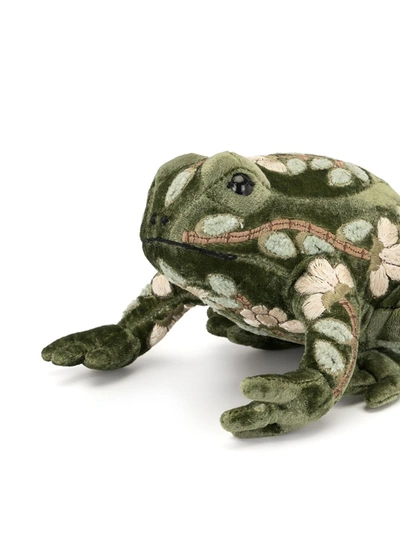 Shop Anke Drechsel Embroidered Frog Soft Toy In Green