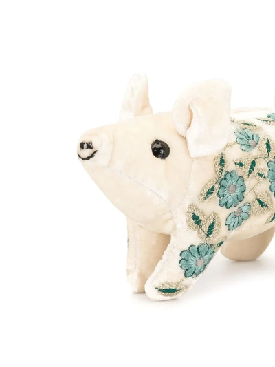 Shop Anke Drechsel Embroidered Pig Soft Toy In White