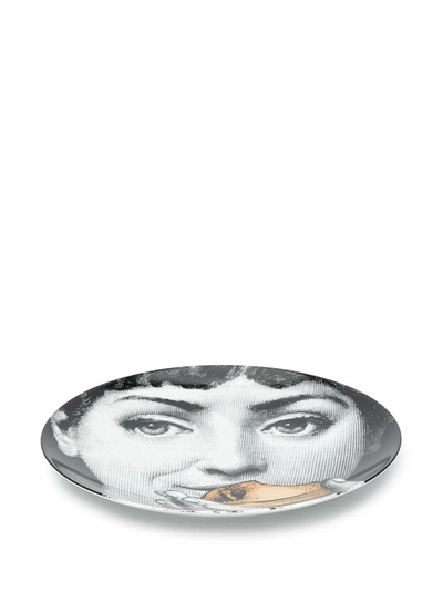 Fornasetti Tema E Variazioni Apple Plate In White