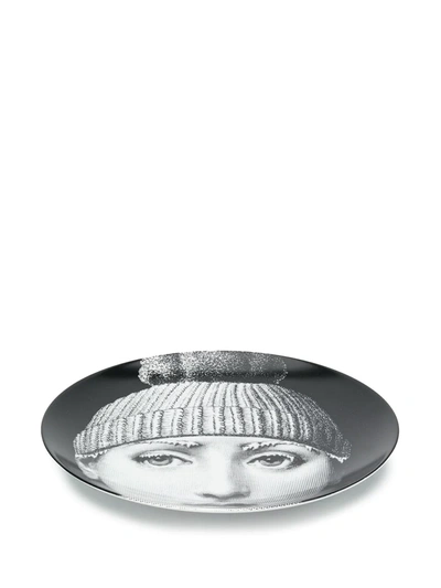 Fornasetti T&v Printed Decorative Plate In White