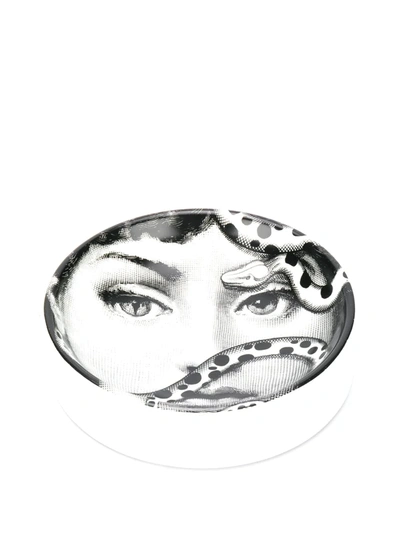 Shop Fornasetti Tema E Variazioni N.383 Ceramic Ashtray In Black