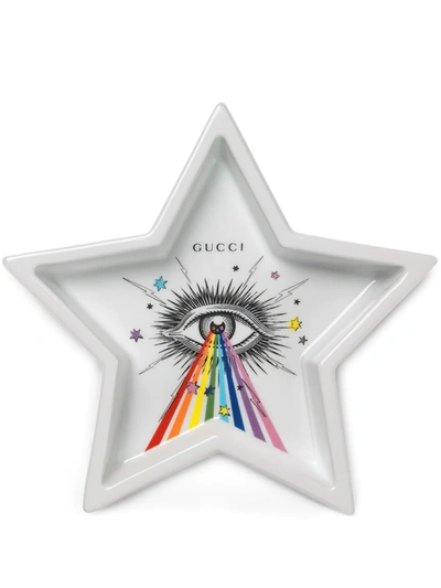 Shop Gucci Rainbow Eye Trinket Tray In White