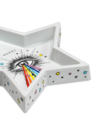 Shop Gucci Rainbow Eye Trinket Tray In White
