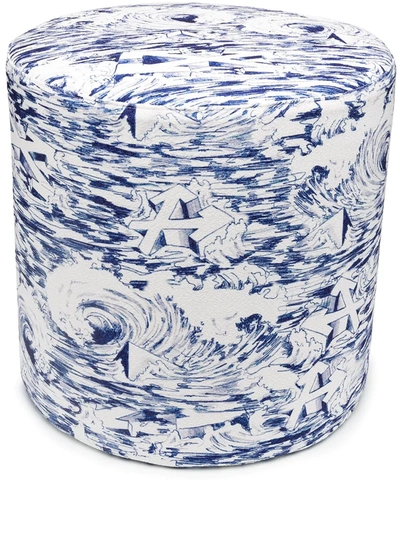 Shop Off-white Wave Print Stool In White