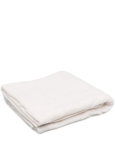 Shop Off-white Embroidered Logo Bath Towel In White