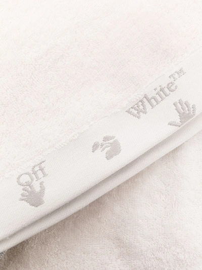 Shop Off-white Embroidered Logo Bath Towel In White
