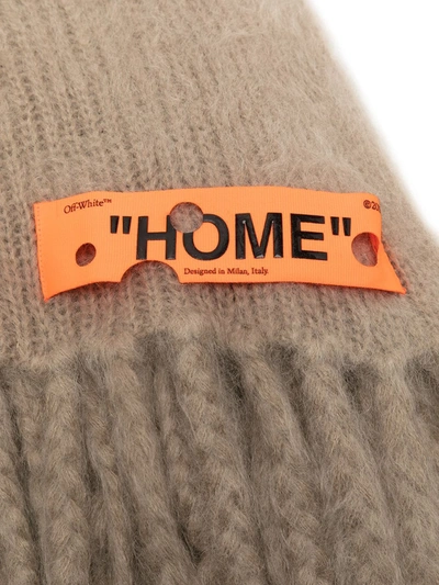 Off-white Beigelogo Patch Blanket In Neutrals