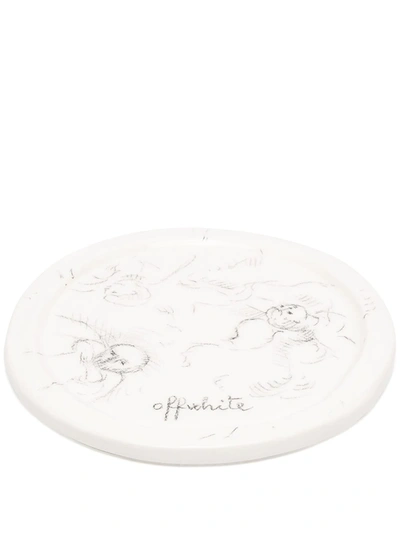 Shop Off-white Art Ceramic Plate In White