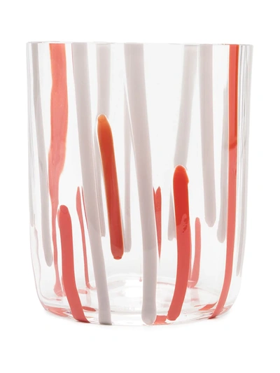 Carlo Moretti Abstract Stripe Print Glass In White