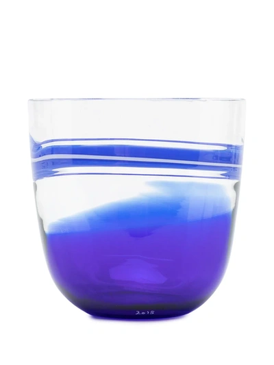 Carlo Moretti Striped Print Glass In Blue