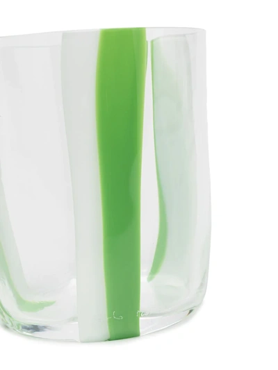 Carlo Moretti Abstract Stripe Print Glass In White